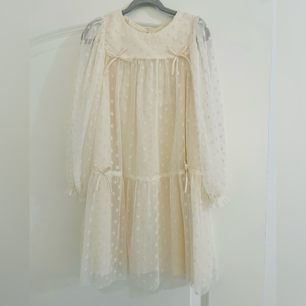Zara Cream Floral Kids Dress